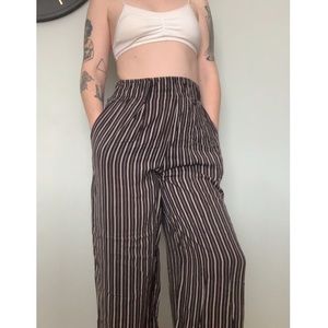 Striped Black and White Women's Pants
